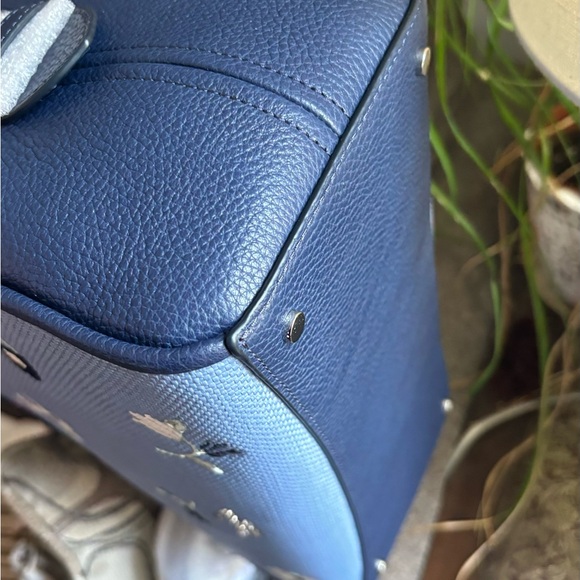 Authentic KATE SPADE floral Thick Canvas/pebbled leather 3 compart. Satch/crosby - Picture 16 of 16